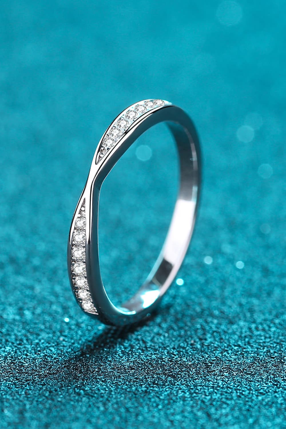 Moissanite Rhodium-Plated Ring - Divine Silver