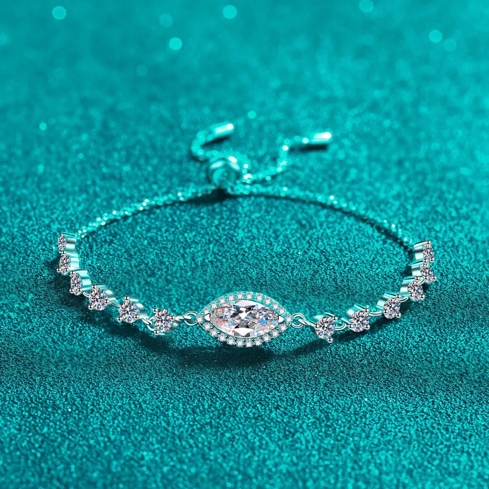 1 Carat Moissanite 925 Sterling Silver Bracelet - Divine Silver