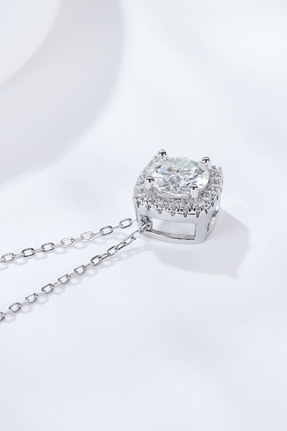1 Carat Moissanite Geometric Pendant Necklace - Divine Silver