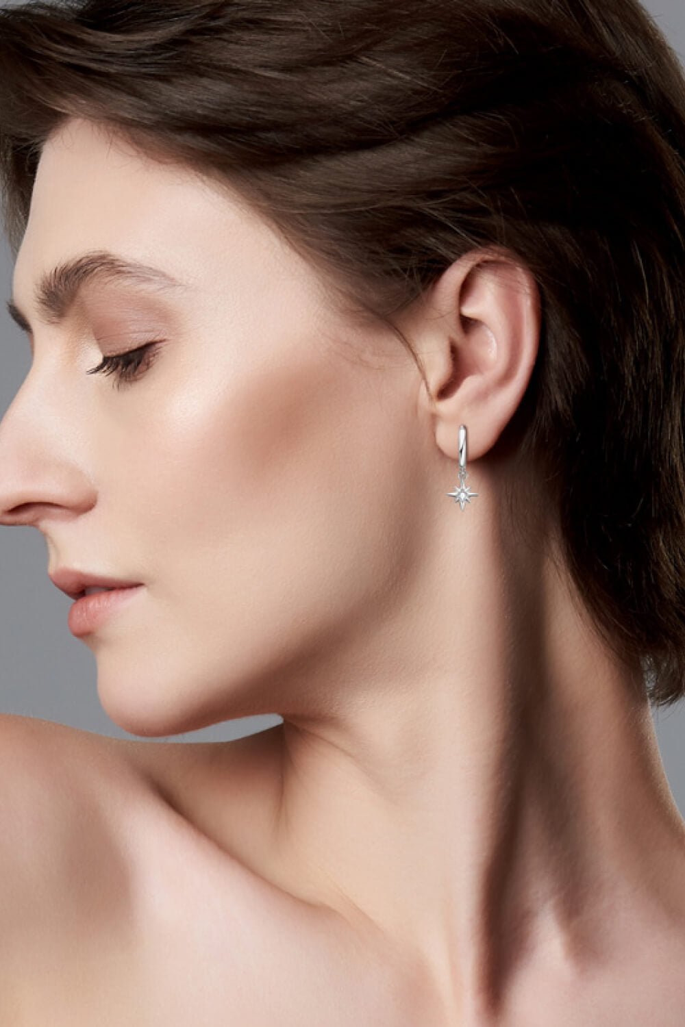 Moissanite Star Drop Earrings - Divine Silver