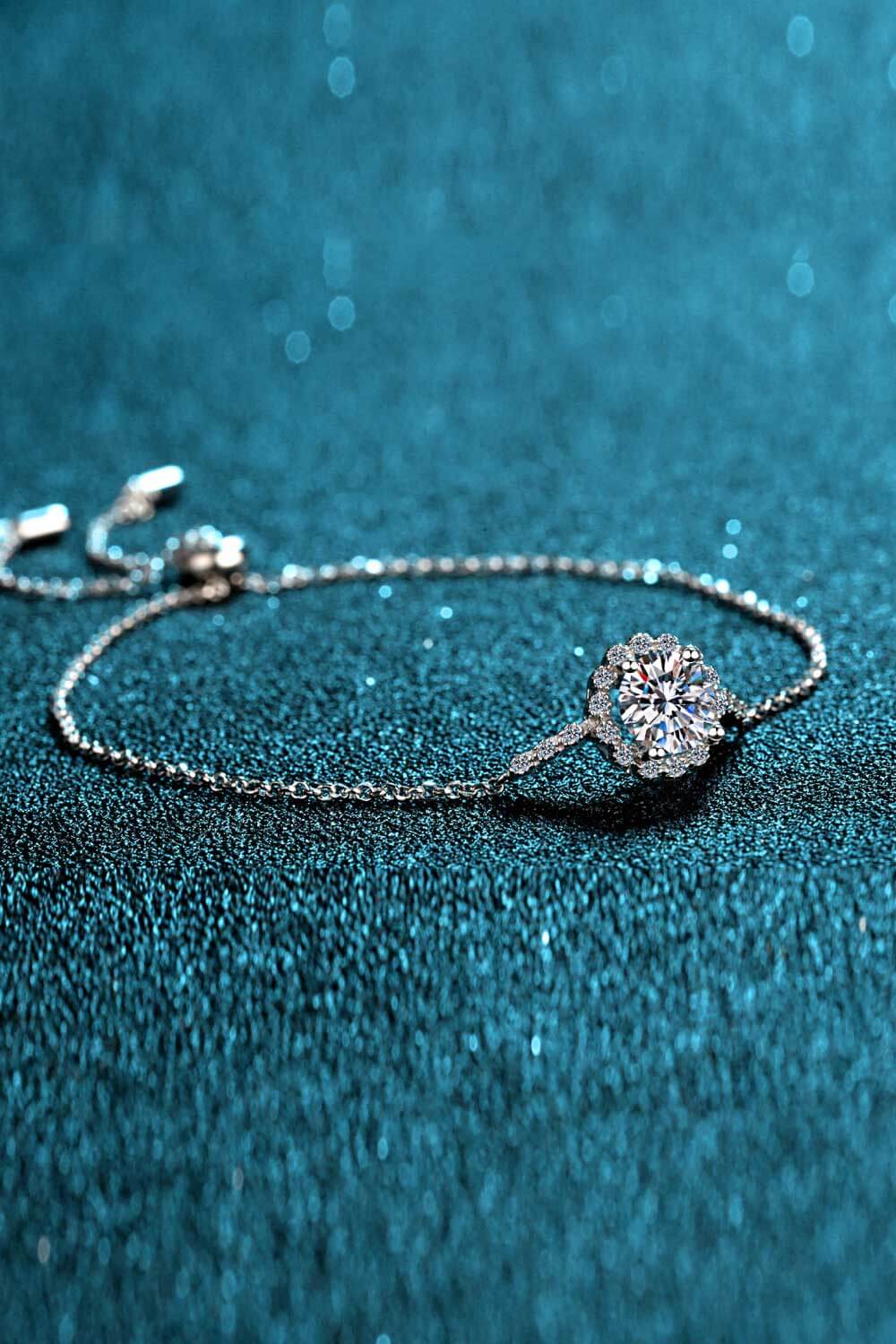 1 Carat Moissanite Chain Bracelet - Divine Silver
