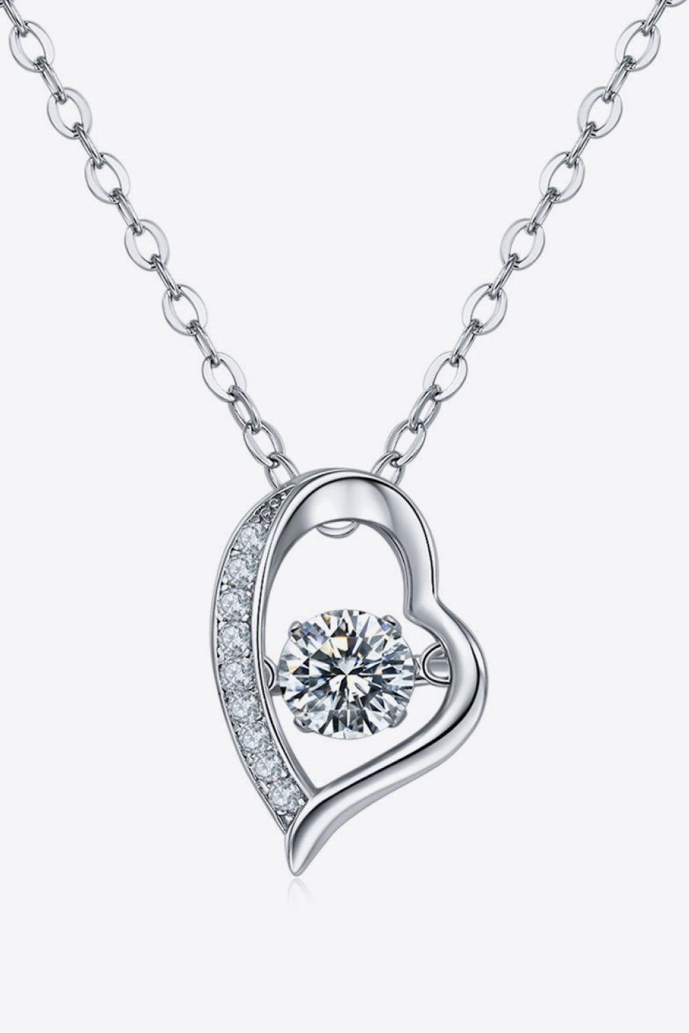 925 Sterling Silver Moissanite Pendant Necklace - Divine Silver