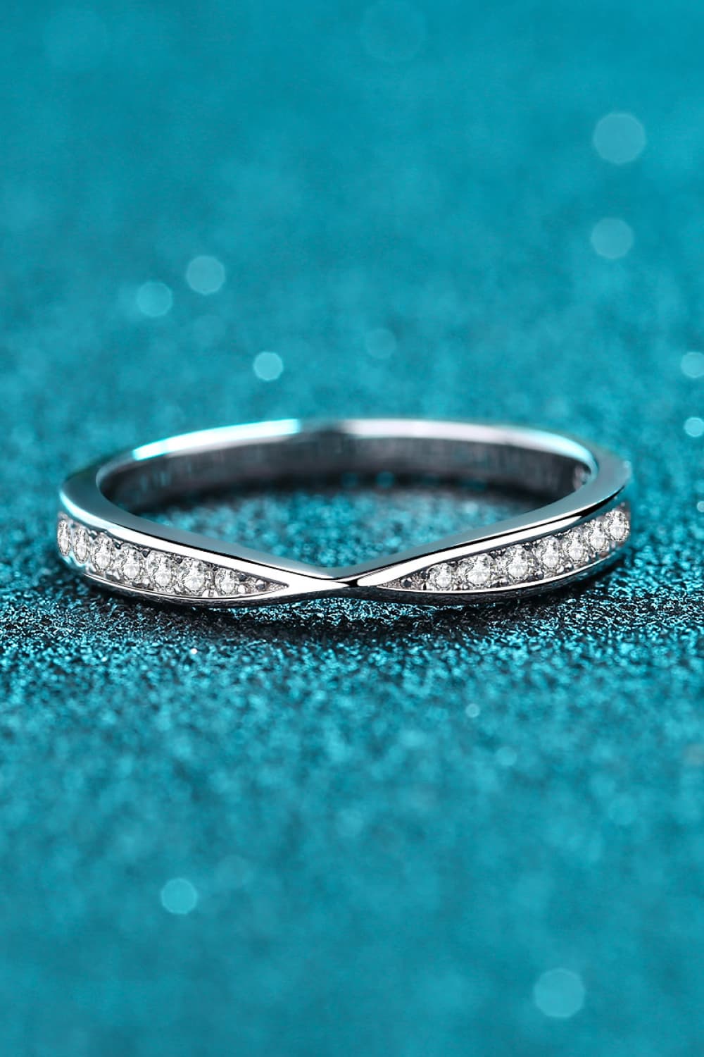 Moissanite Rhodium-Plated Ring - Divine Silver