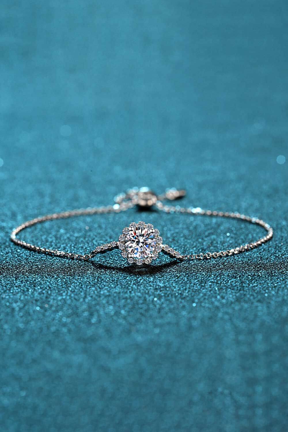 1 Carat Moissanite Chain Bracelet - Divine Silver