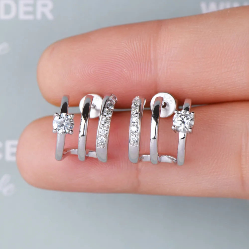 Moissanite 925 Sterling Silver Earrings - Divine Silver