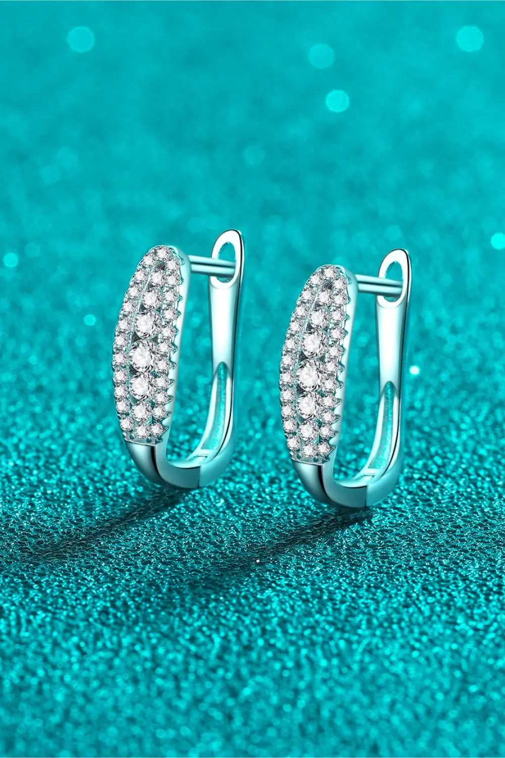 Moissanite Rhodium-Plated Earrings - Divine Silver