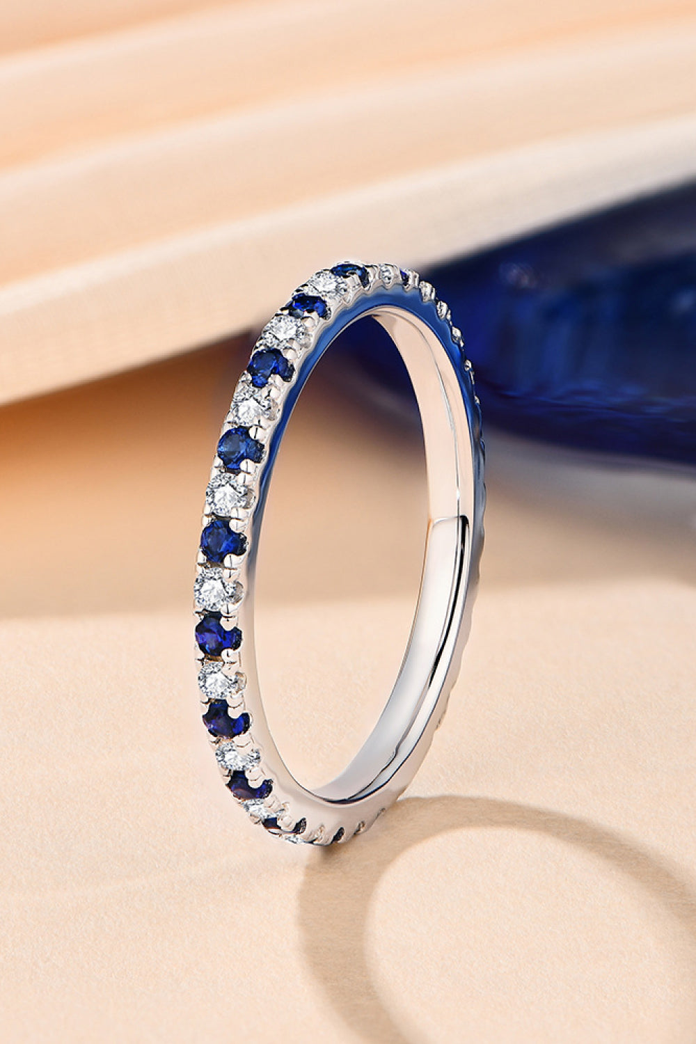 Moissanite Lab-Grown Sapphire Rings - Divine Silver