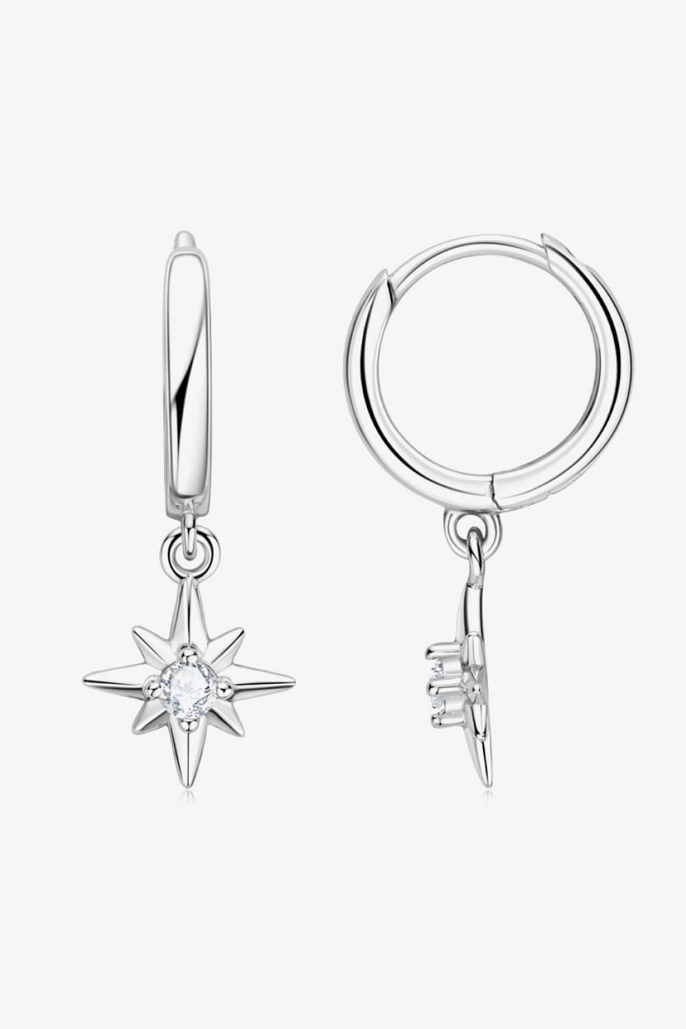 Moissanite Star Drop Earrings - Divine Silver