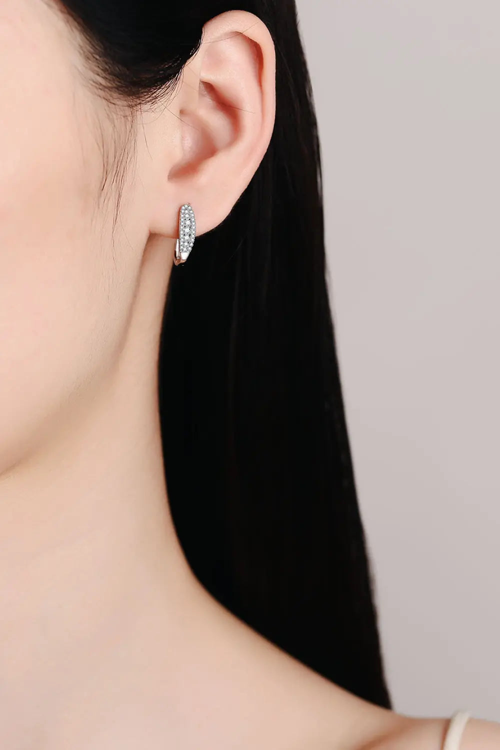 Moissanite Rhodium-Plated Earrings - Divine Silver