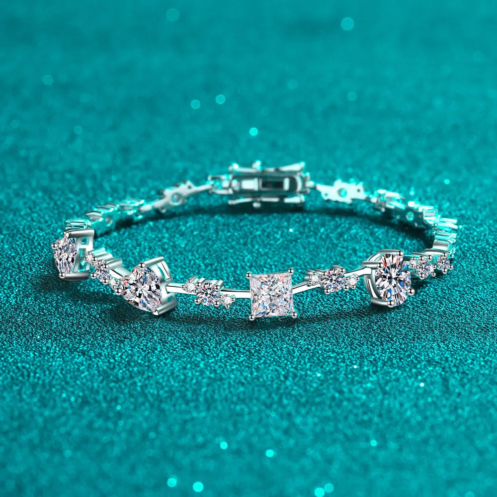 6.2 Carat Moissanite 925 Sterling Silver Bracelet - Divine Silver