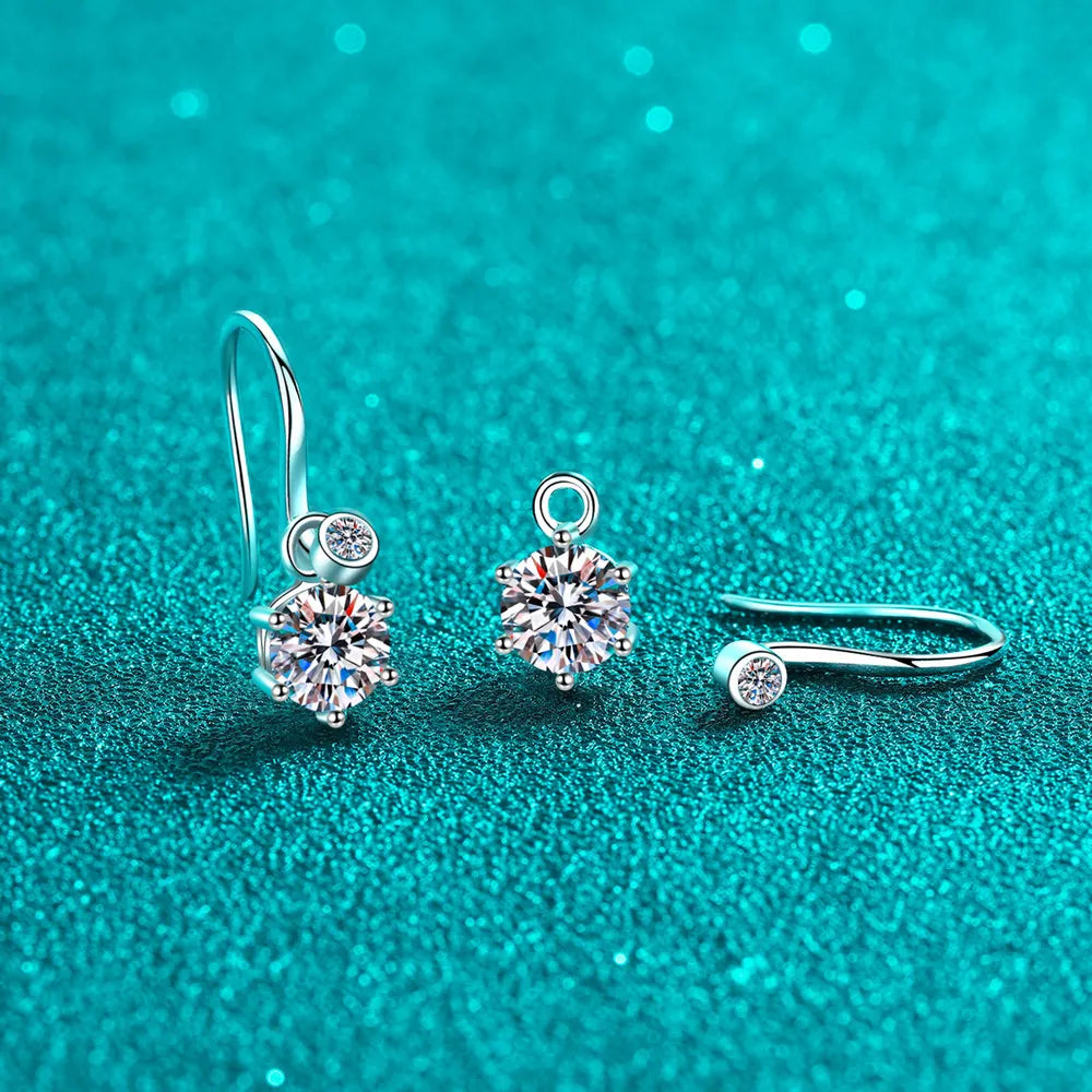 2 Carat Moissanite 925 Sterling Silver Earrings - Divine Silver