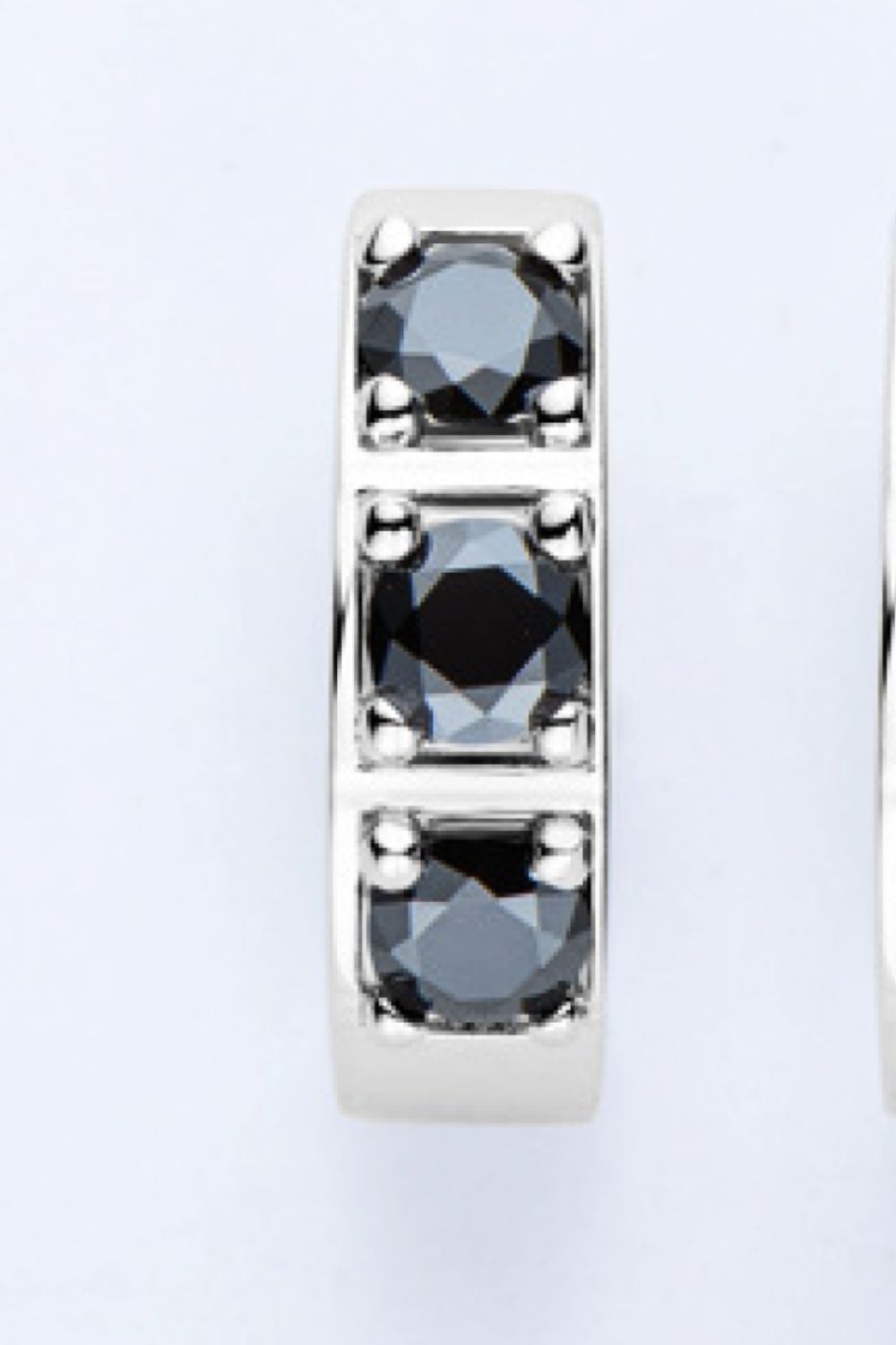 Inlaid Moissanite Huggie Earrings - Divine Silver