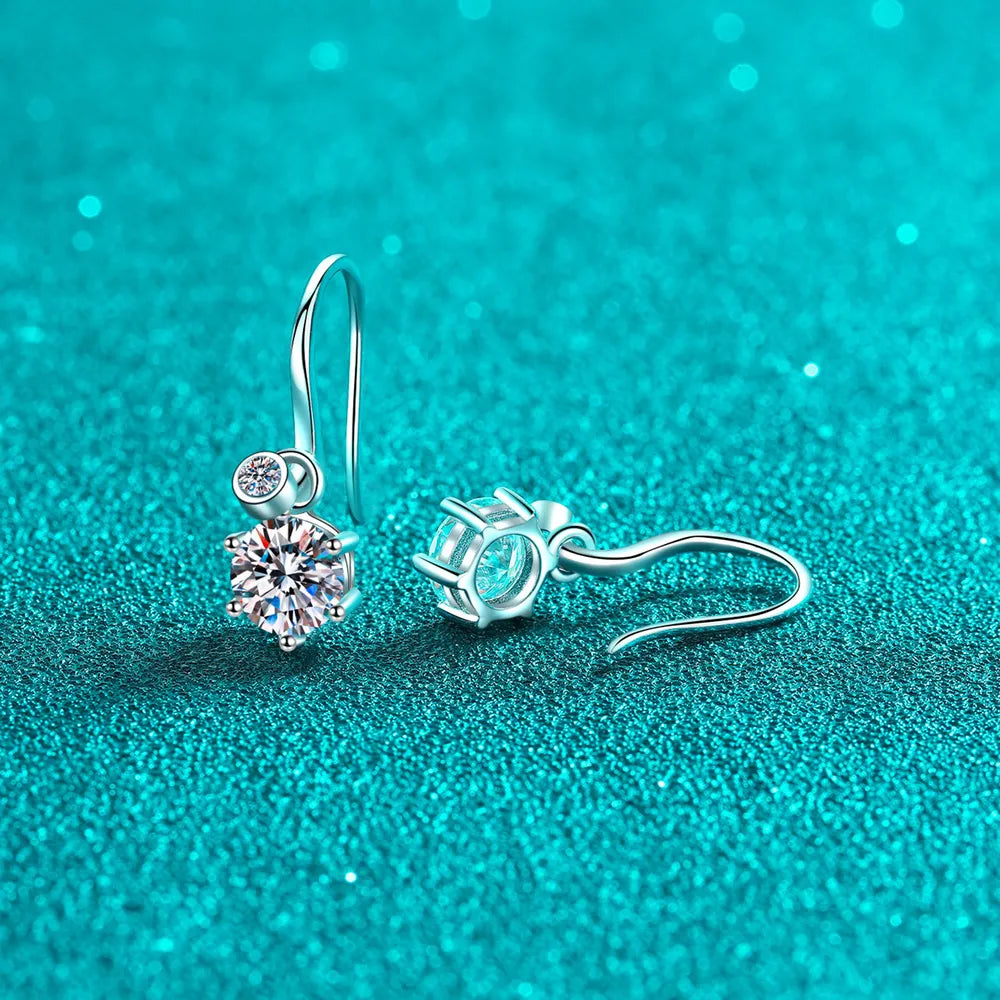 2 Carat Moissanite 925 Sterling Silver Earrings - Divine Silver