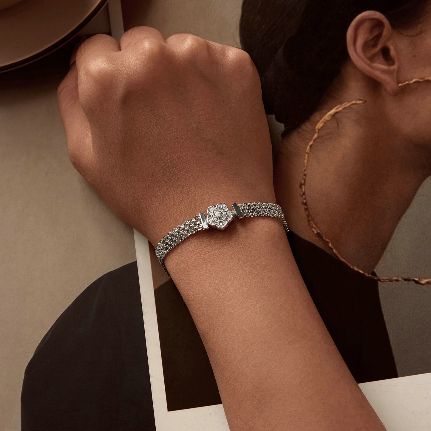 Silver Rose Bracelet 925 Sterling Silver