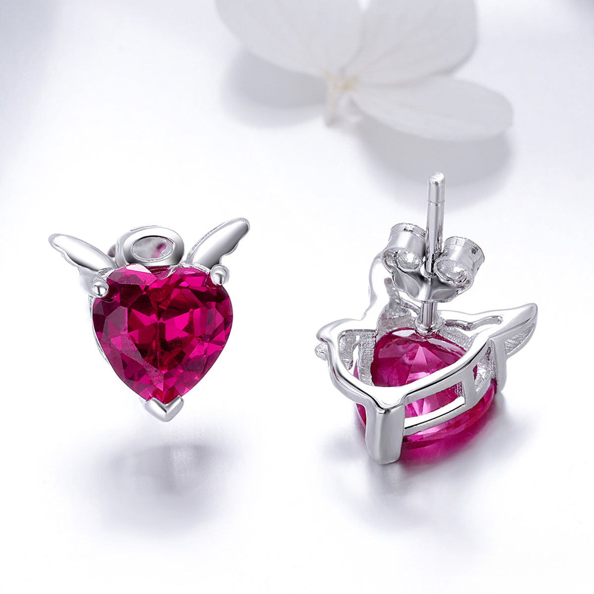 Conjunto de joyas Silver Red Evil And Angel 925 Sterling Silver