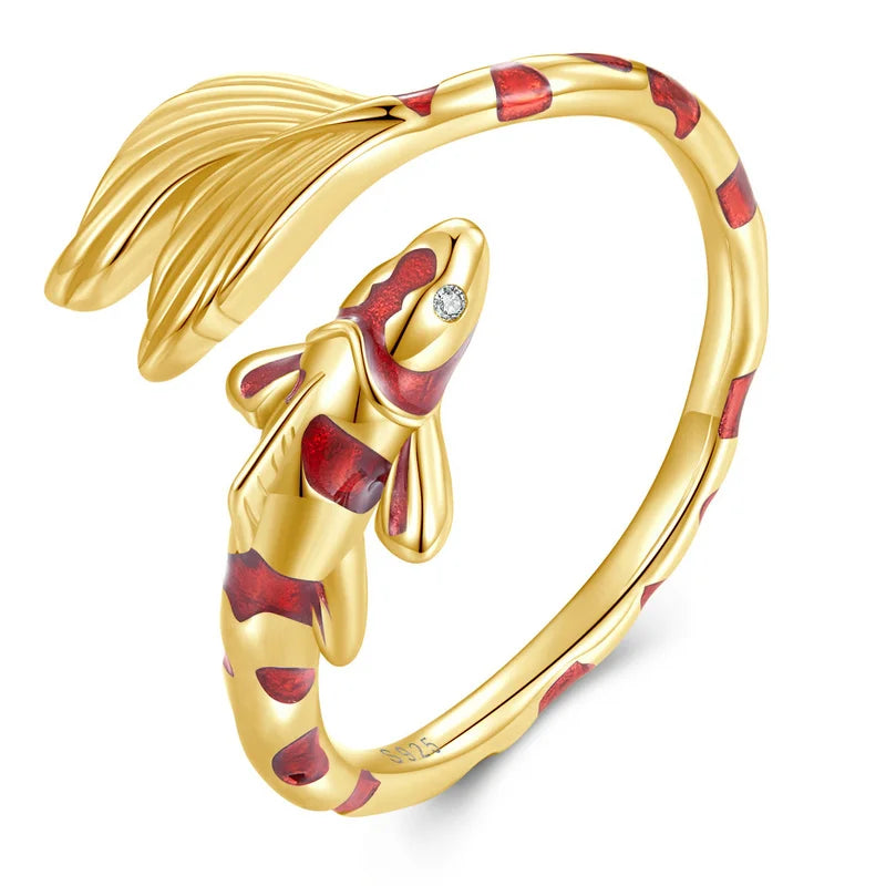 Lucky Fish Red 925 Sterling Silver