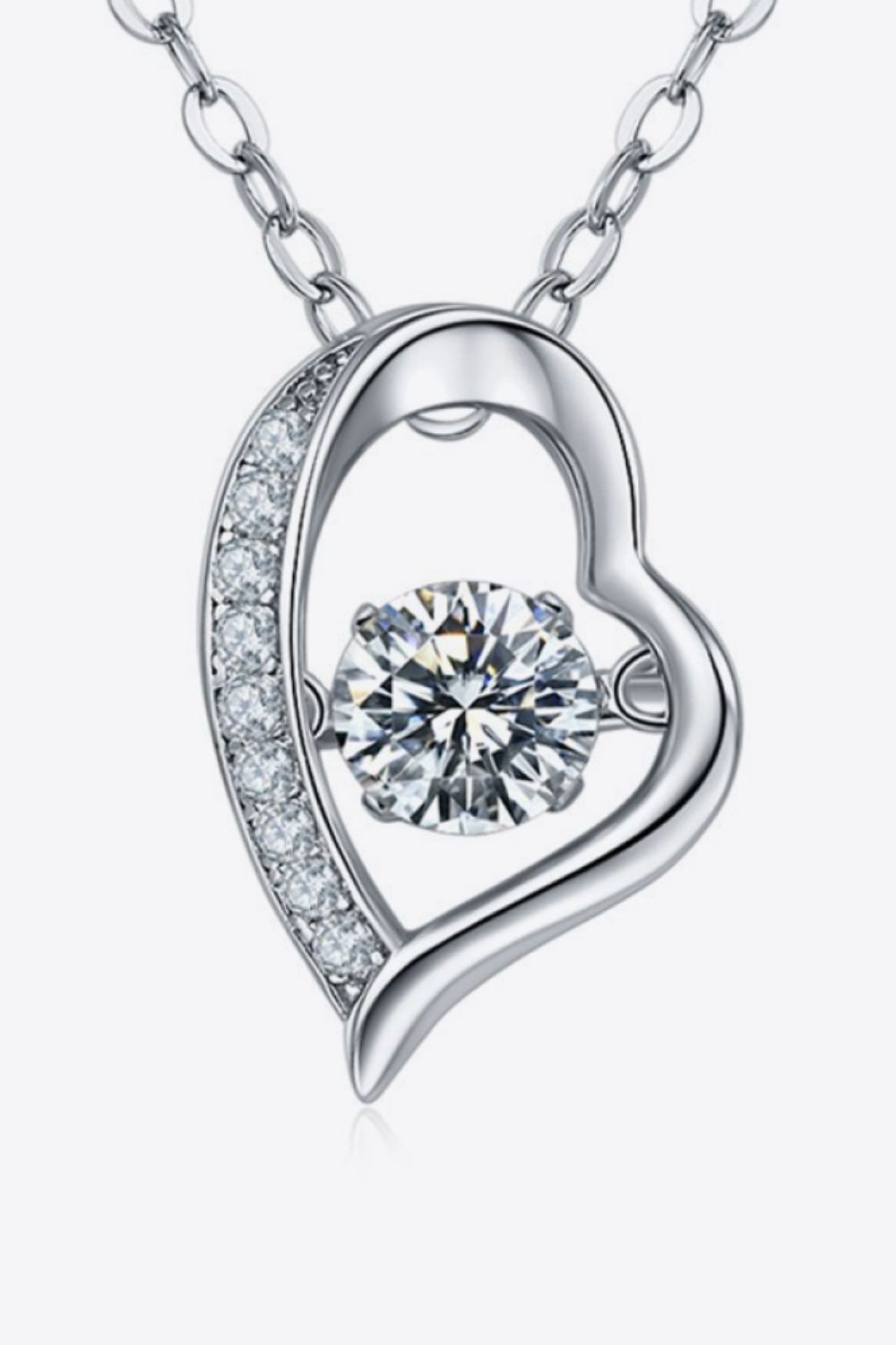 925 Sterling Silver Moissanite Pendant Necklace - Divine Silver