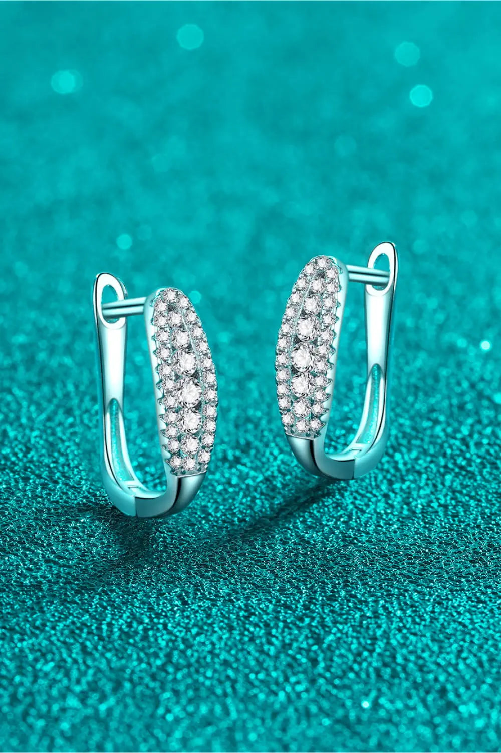 Moissanite Rhodium-Plated Earrings - Divine Silver