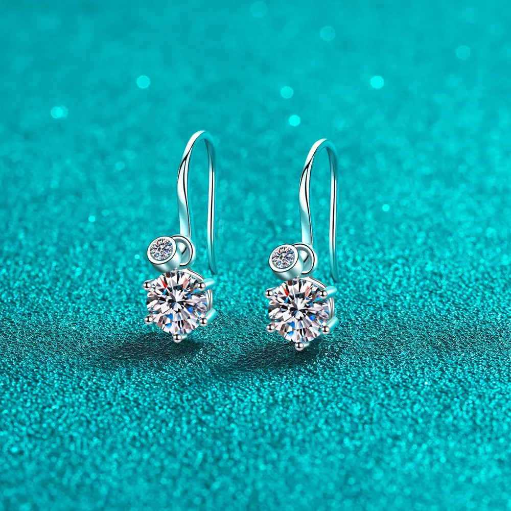 2 Carat Moissanite 925 Sterling Silver Earrings - Divine Silver