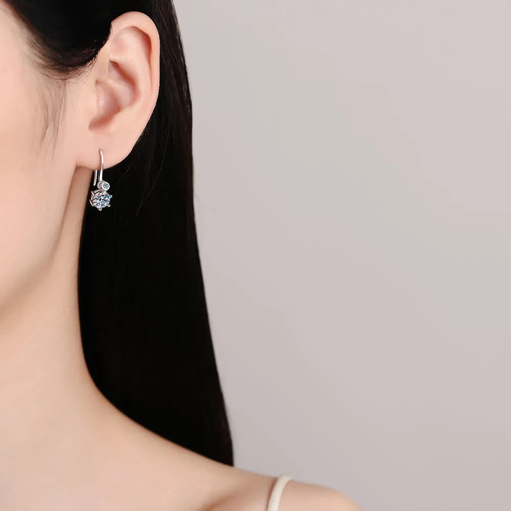 2 Carat Moissanite 925 Sterling Silver Earrings - Divine Silver