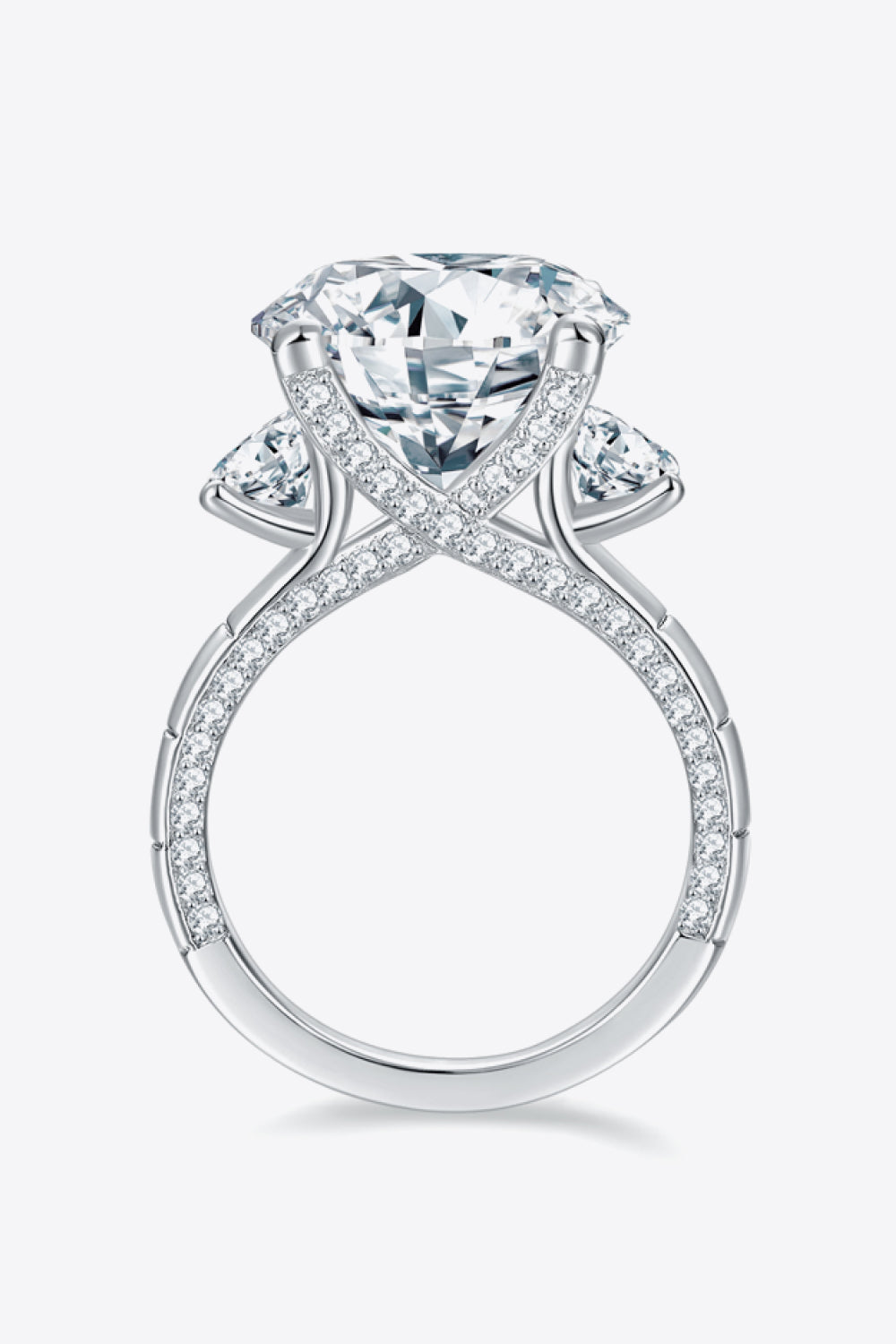 8.6 Carat Moissanite Platinum-Plated Ring - Divine Silver