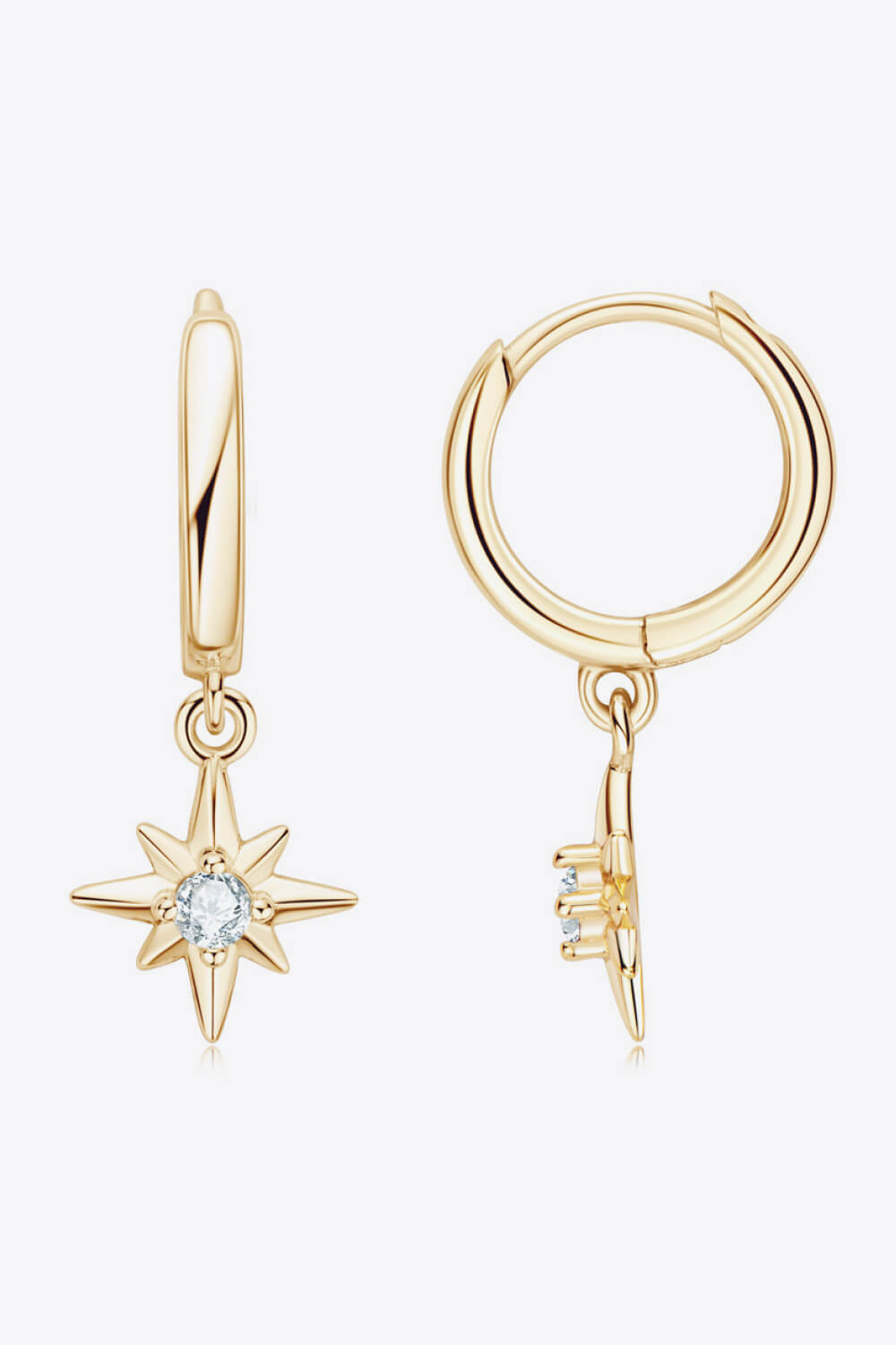Moissanite Star Drop Earrings - Divine Silver