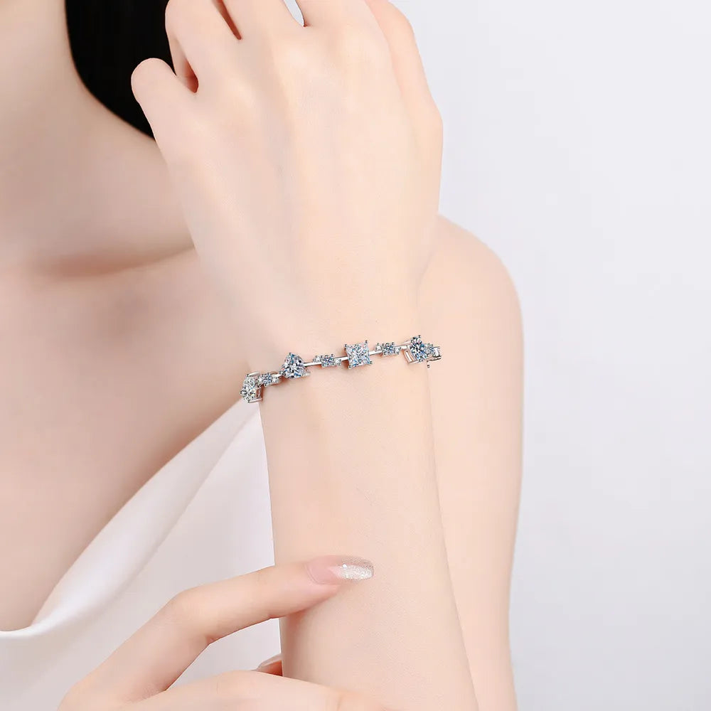 6.2 Carat Moissanite 925 Sterling Silver Bracelet - Divine Silver