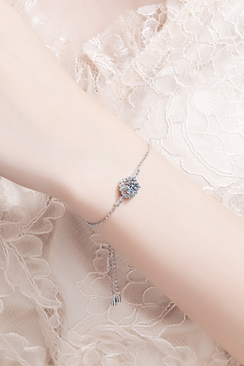 1 Carat Moissanite Chain Bracelet - Divine Silver