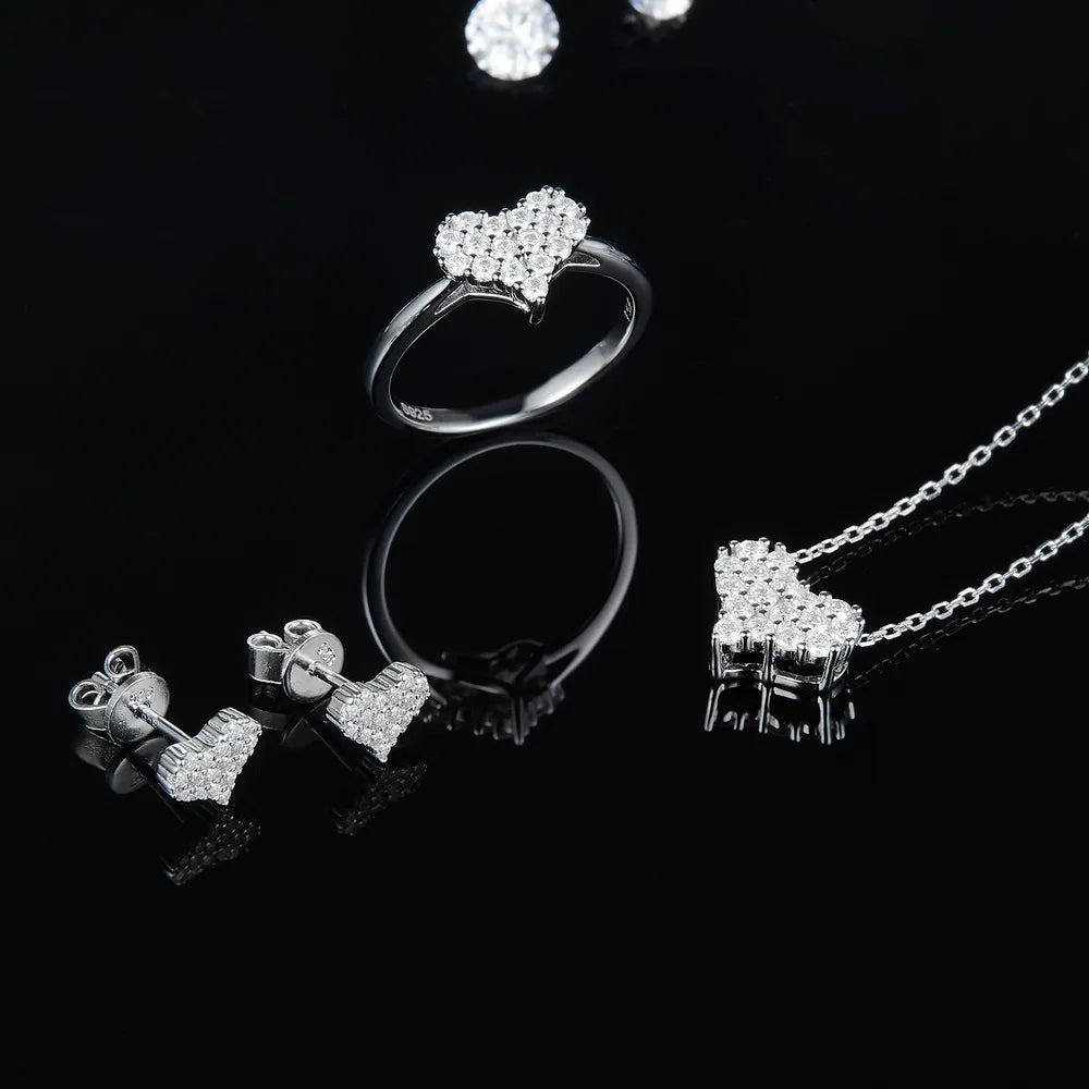 Moissanite 925 Sterling Silver Heart Bracelet - Divine Silver
