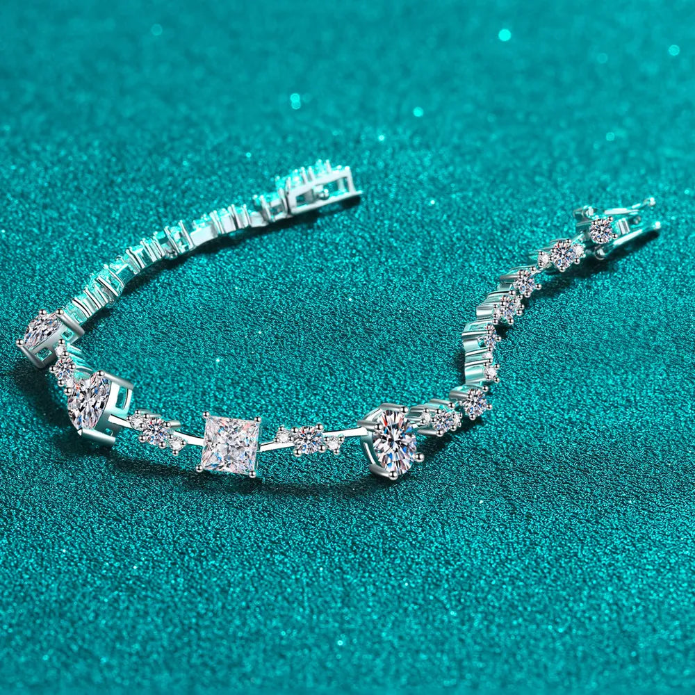 6.2 Carat Moissanite 925 Sterling Silver Bracelet - Divine Silver