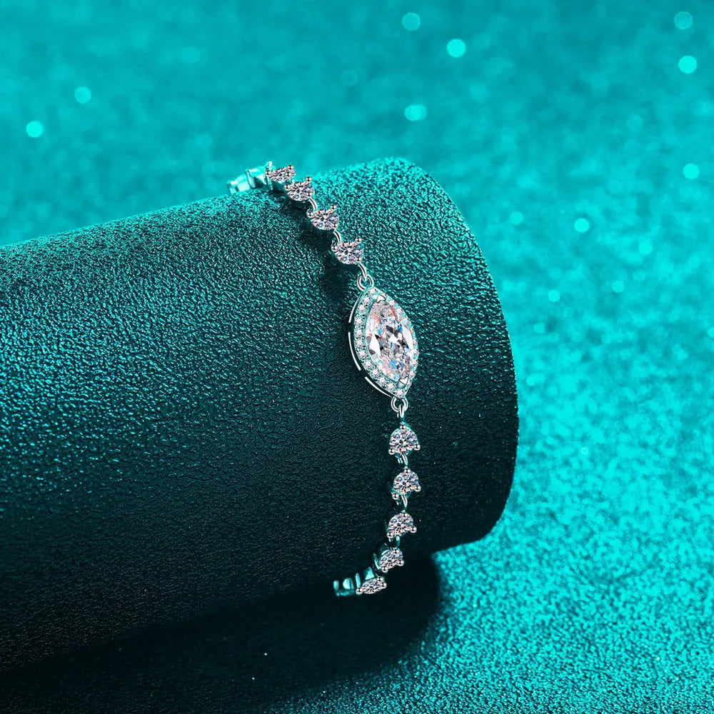 1 Carat Moissanite 925 Sterling Silver Bracelet - Divine Silver