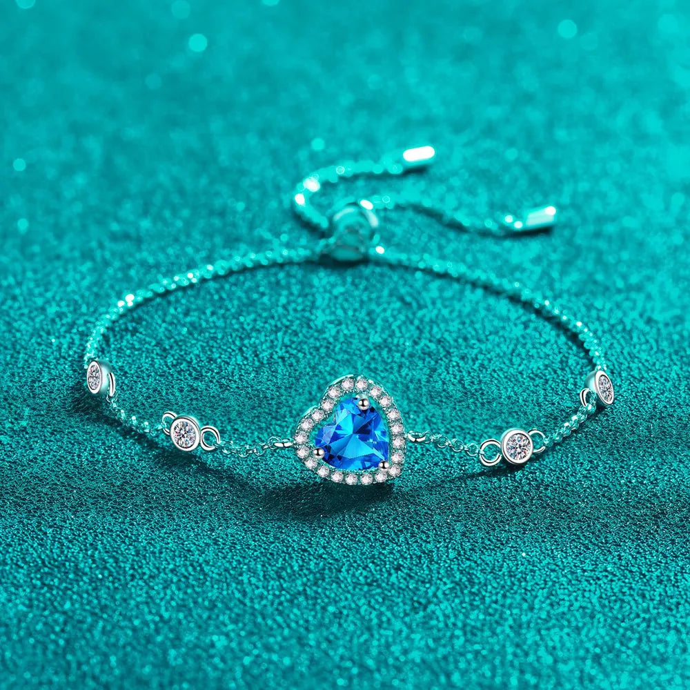 1 Carat Moissanite 925 Sterling Silver Bracelet - Divine Silver