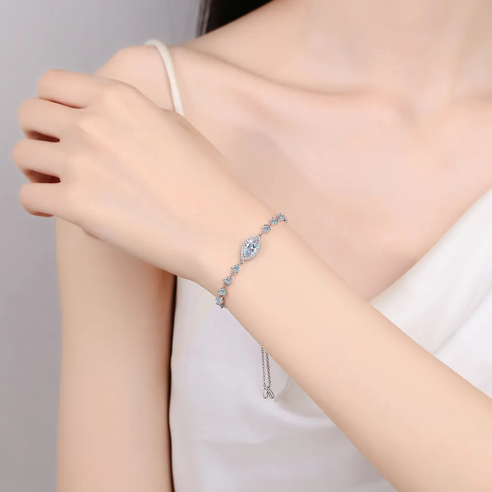 1 Carat Moissanite 925 Sterling Silver Bracelet - Divine Silver