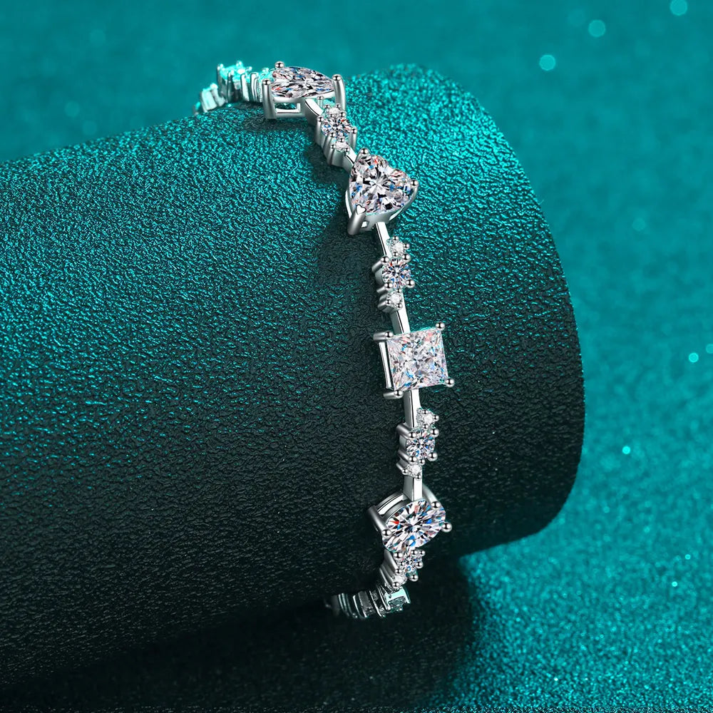 6.2 Carat Moissanite 925 Sterling Silver Bracelet - Divine Silver