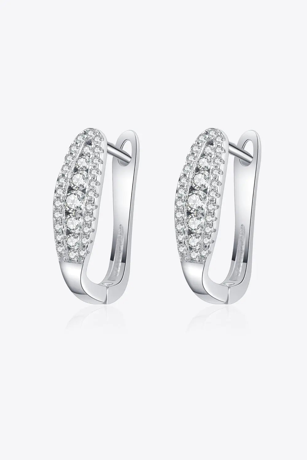 Moissanite Rhodium-Plated Earrings - Divine Silver