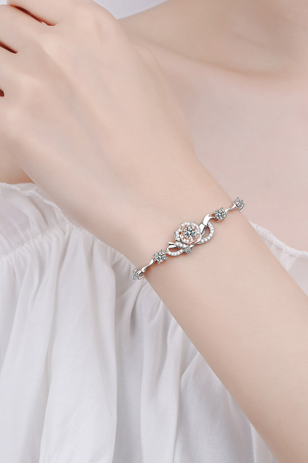 925 Sterling Silver Moissanite Bracelet - Divine Silver