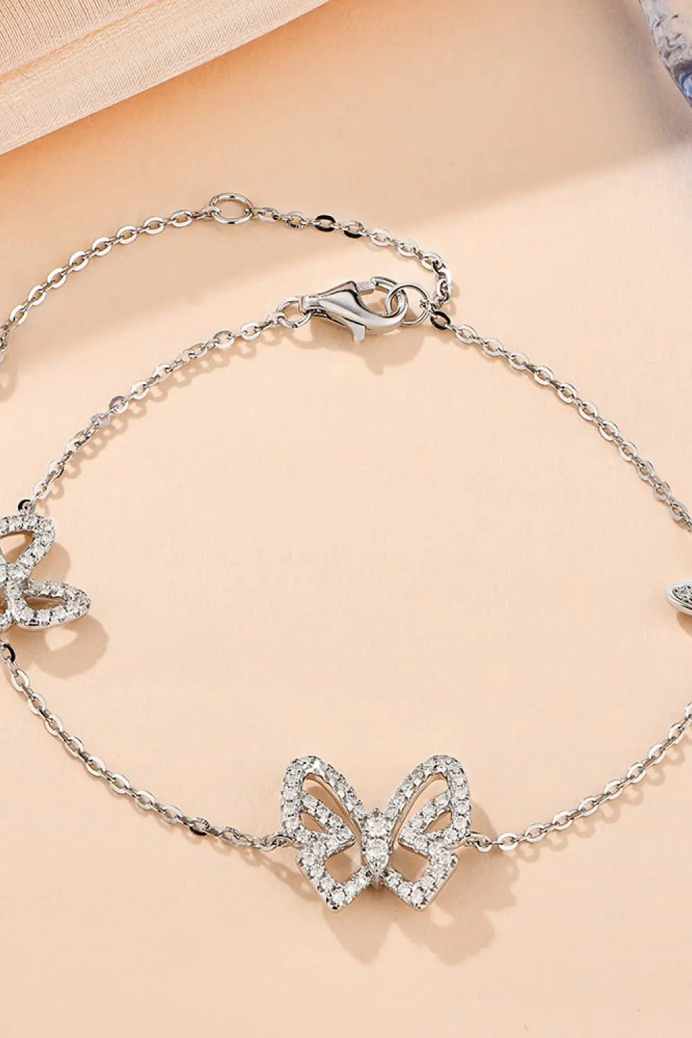 Moissanite Butterfly Shape Bracelet - Divine Silver