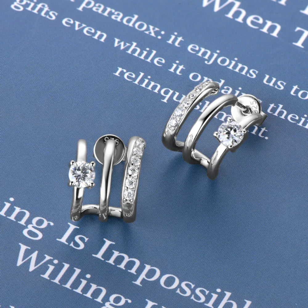 Moissanite 925 Sterling Silver Earrings - Divine Silver