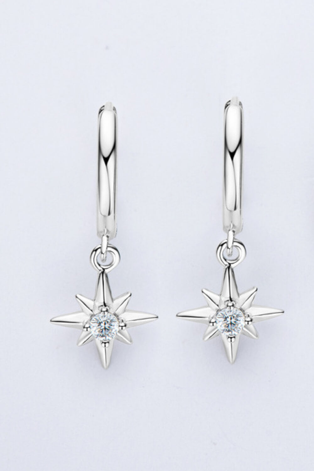 Moissanite Star Drop Earrings - Divine Silver