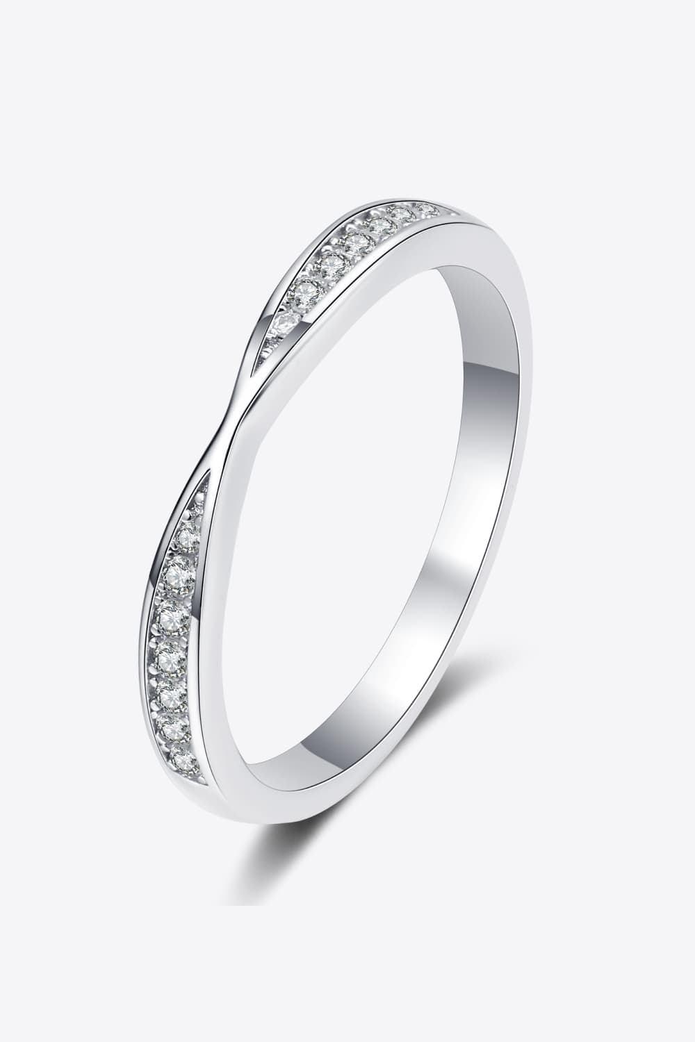 Moissanite Rhodium-Plated Ring - Divine Silver