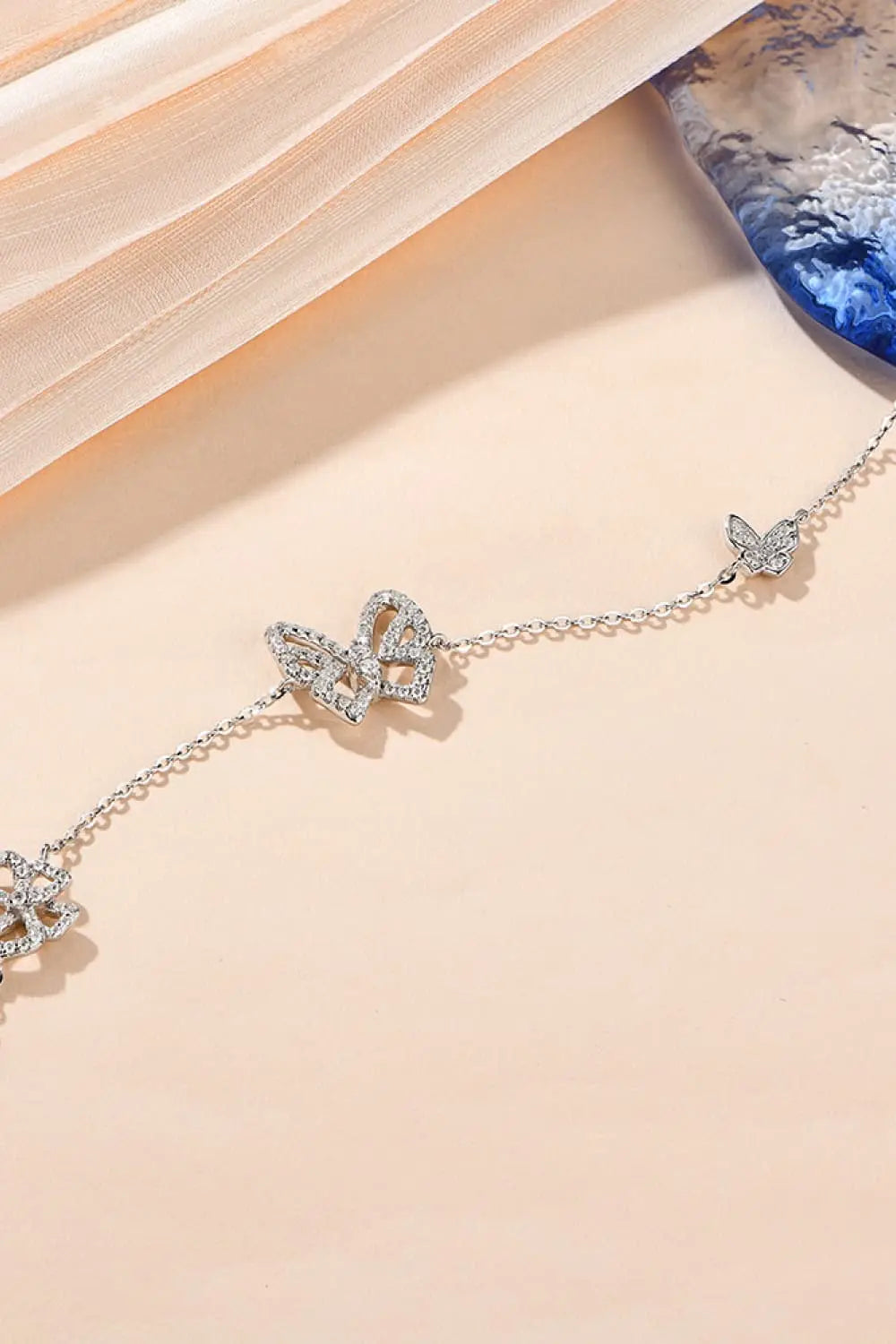 Moissanite Butterfly Shape Bracelet - Divine Silver