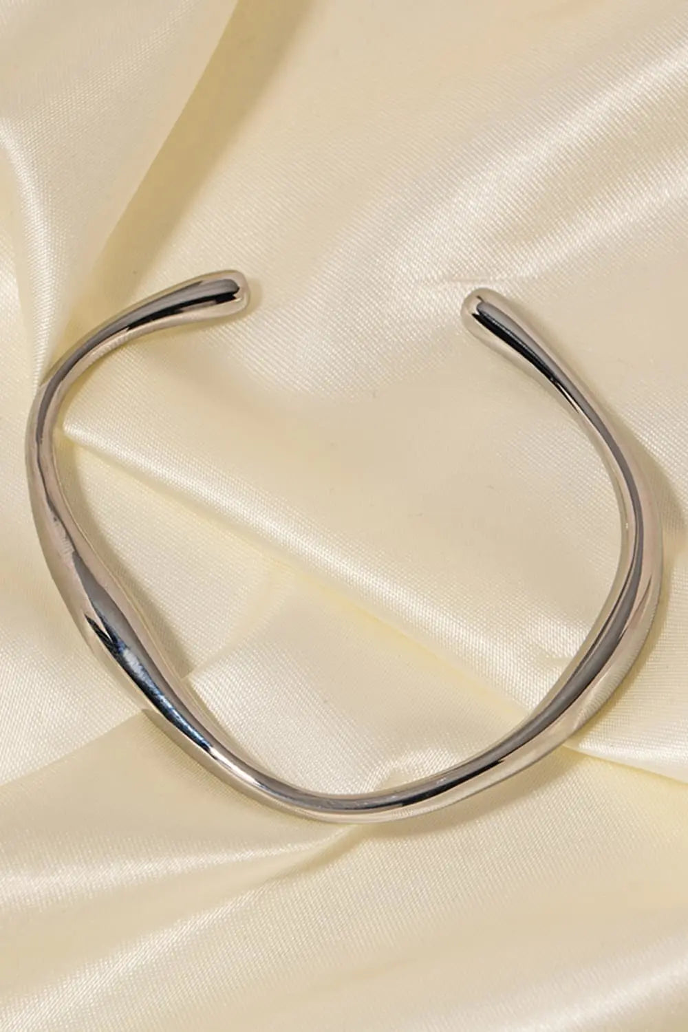 Stainless Steel Open Bracelet - Divine Silver