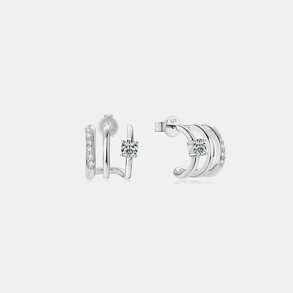 Moissanite 925 Sterling Silver Earrings - Divine Silver