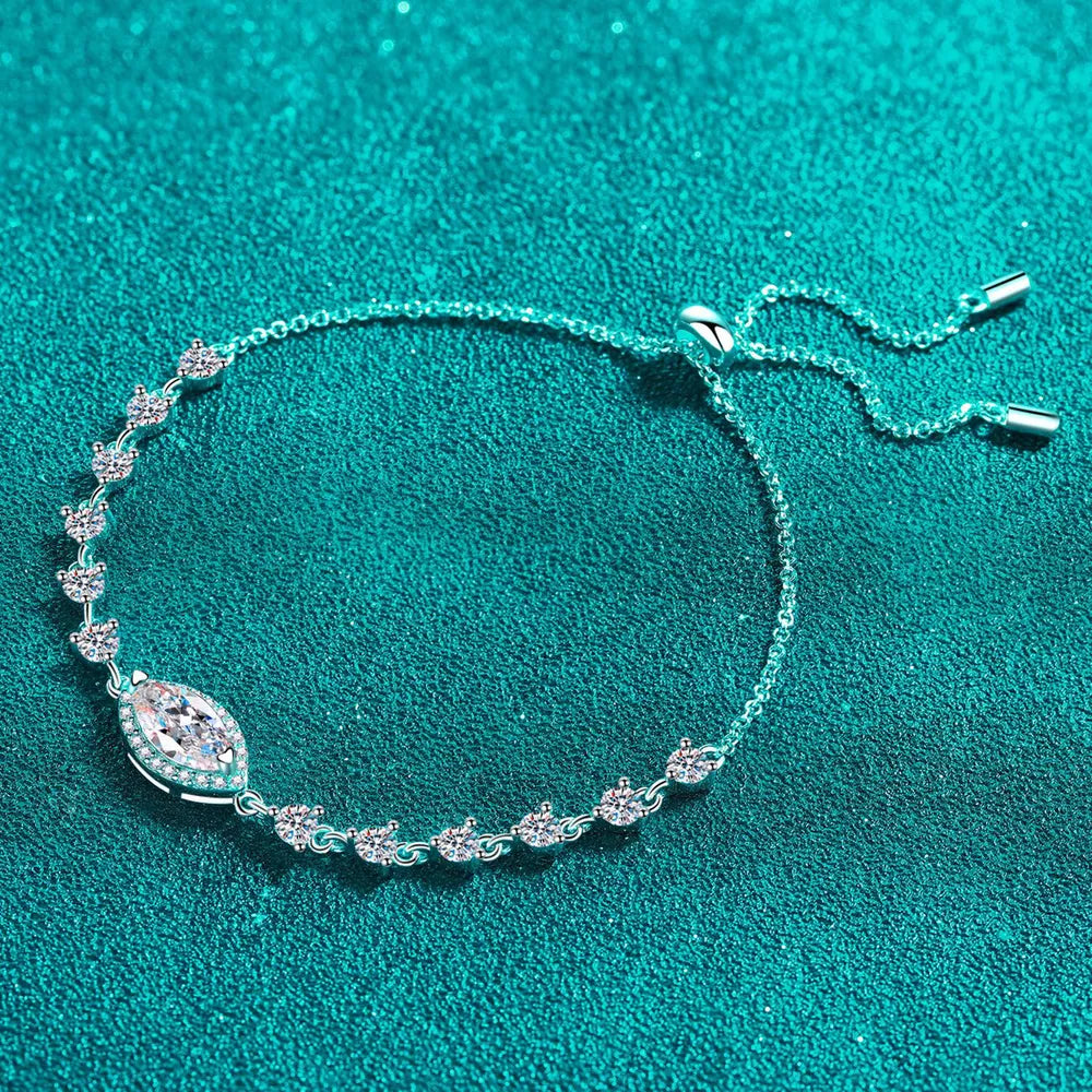 1 Carat Moissanite 925 Sterling Silver Bracelet - Divine Silver
