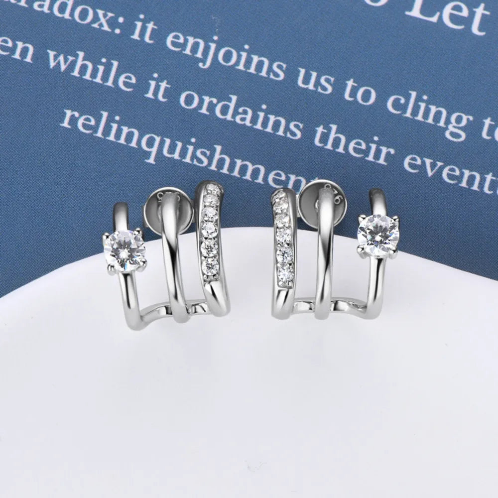 Moissanite 925 Sterling Silver Earrings - Divine Silver
