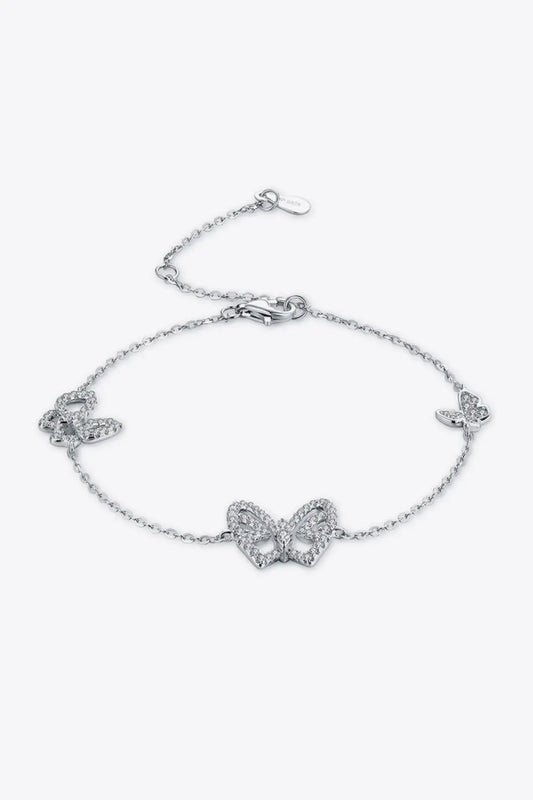 Moissanite Butterfly Shape Bracelet - Divine Silver
