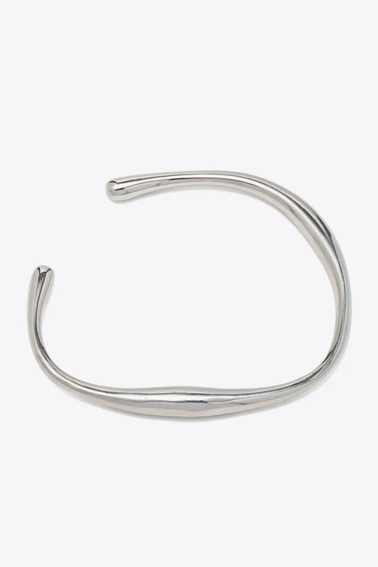 Stainless Steel Open Bracelet - Divine Silver
