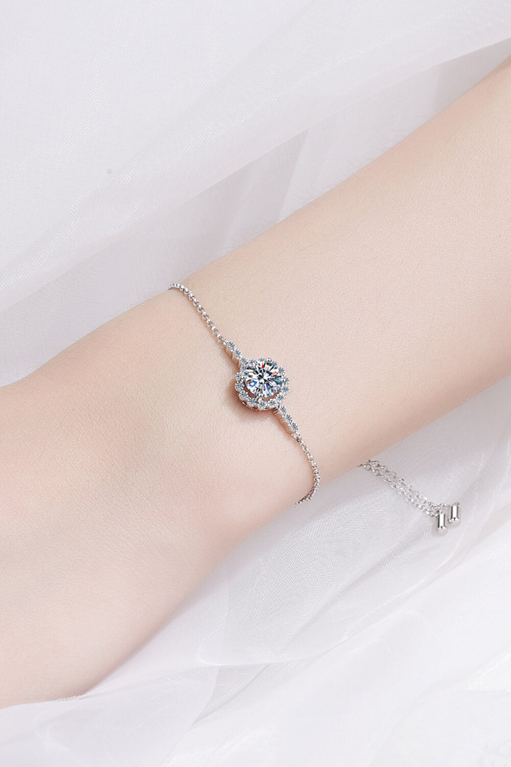 1 Carat Moissanite Chain Bracelet - Divine Silver