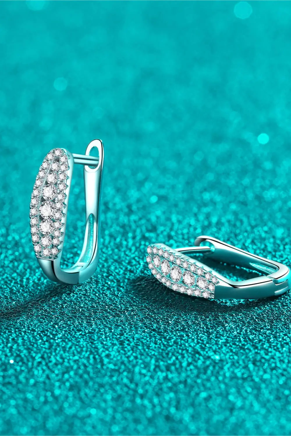 Moissanite Rhodium-Plated Earrings - Divine Silver