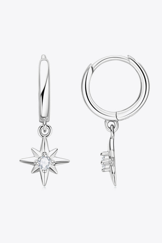 Moissanite Star Drop Earrings - Divine Silver